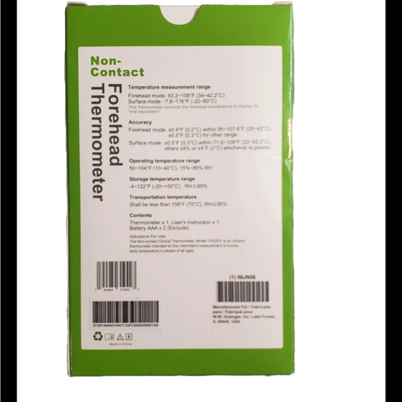 NEW IN BOX! THD2FE Non-Contact Forehead Thermometer - Picture 2 of 2